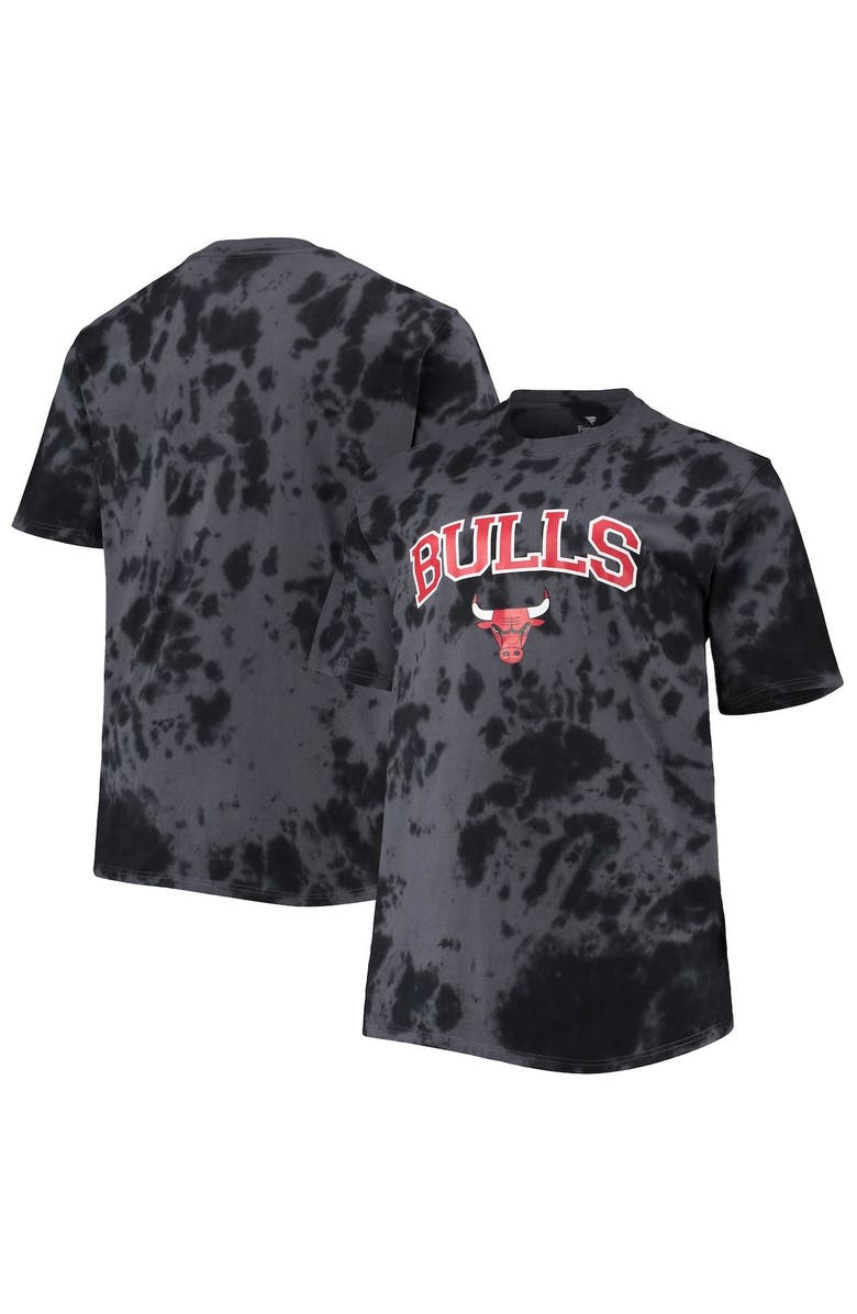 PROFILE Men's Black Chicago Bulls Big & Tall Marble Dye Tonal Performance T-Shirt, Main, color, 