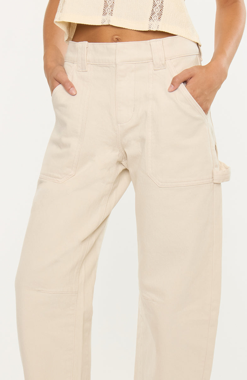Kancan Serene Low Slung Barrel Jeans In Neutral
