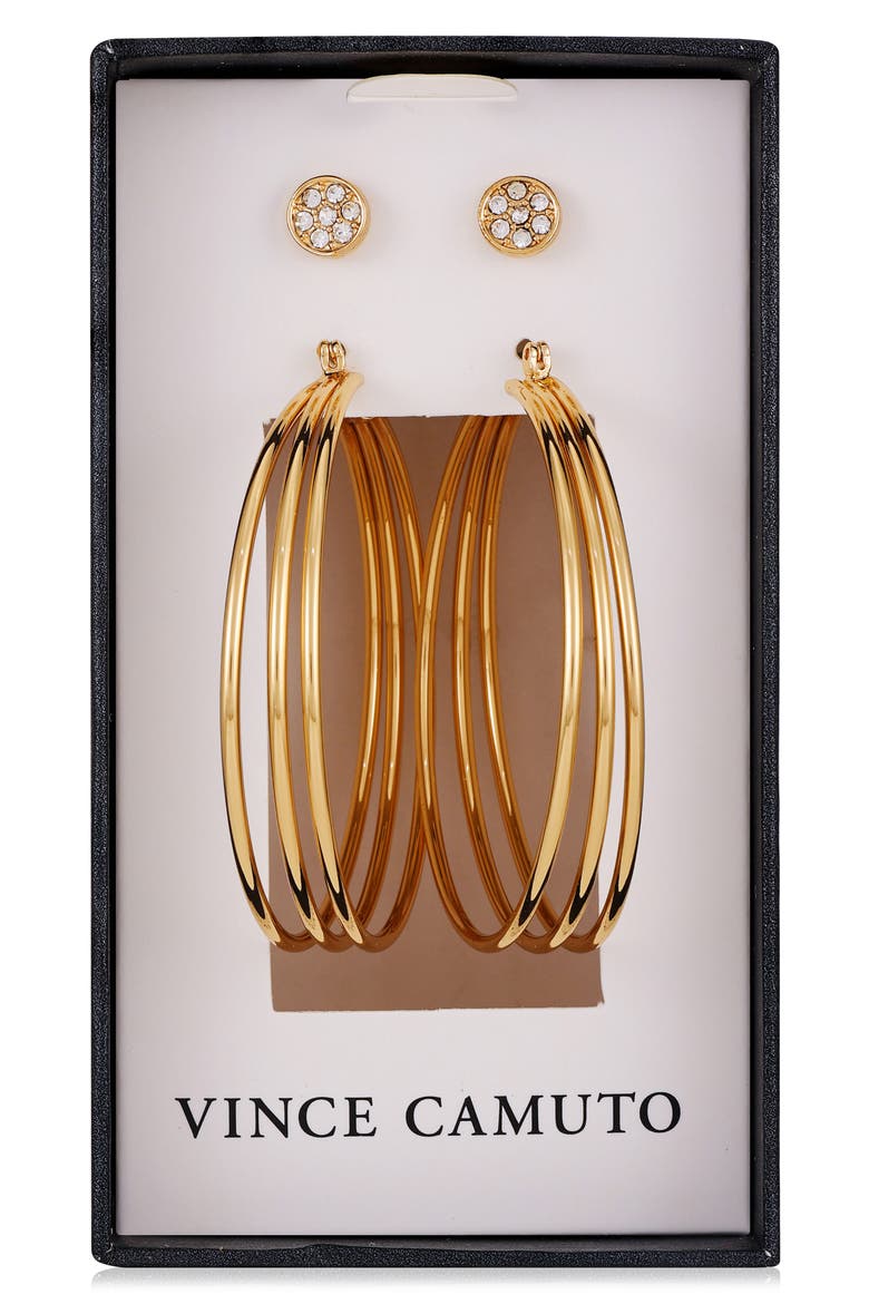 Set of 2 Earrings, Main, color, GOLD TONE