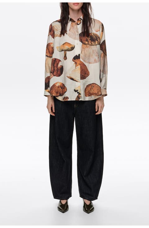 Straight-cut Button-up Shirt