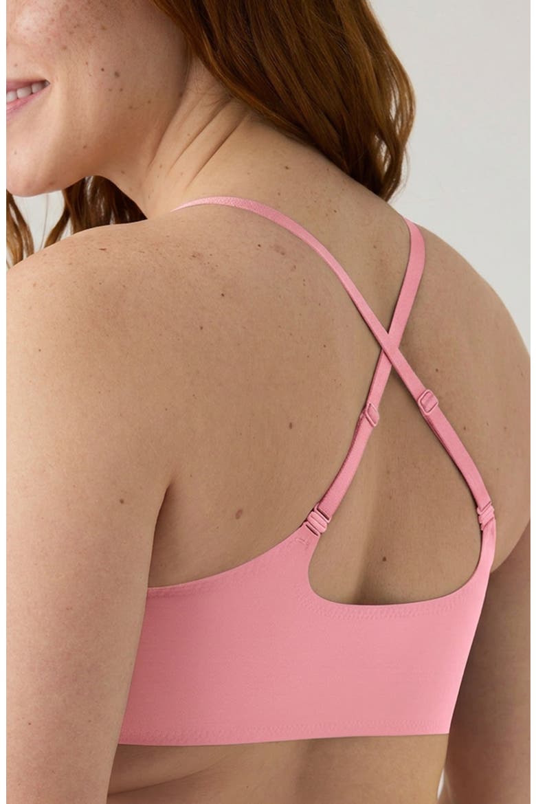The True Body Triangle Convertible Strap Bralette, Alternate, color, WILD ROSE