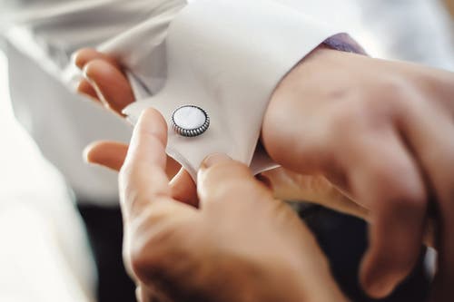 Link Up Round Cufflinks With Texture Border In Multi