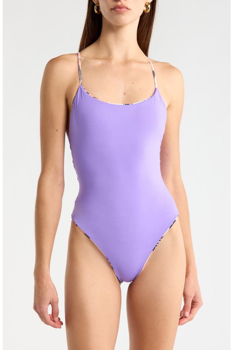 Rose Petals Luster One-Piece Swimsuit, Alternate, color, BLACK