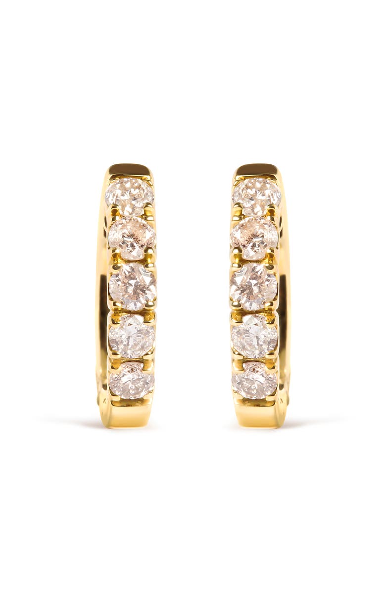 Haus of Brilliance 10K Yellow Gold 1/2 Cttw Round-Cut Diamond Hoop Earrings, Alternate, color, Yellow Gold