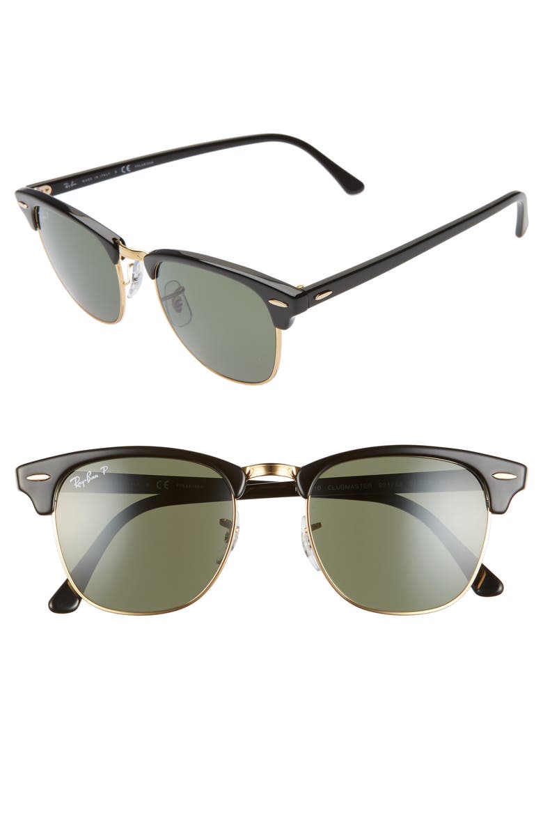 Ray-Ban Clubmaster 51mm Polarized Sunglasses, Main, color,