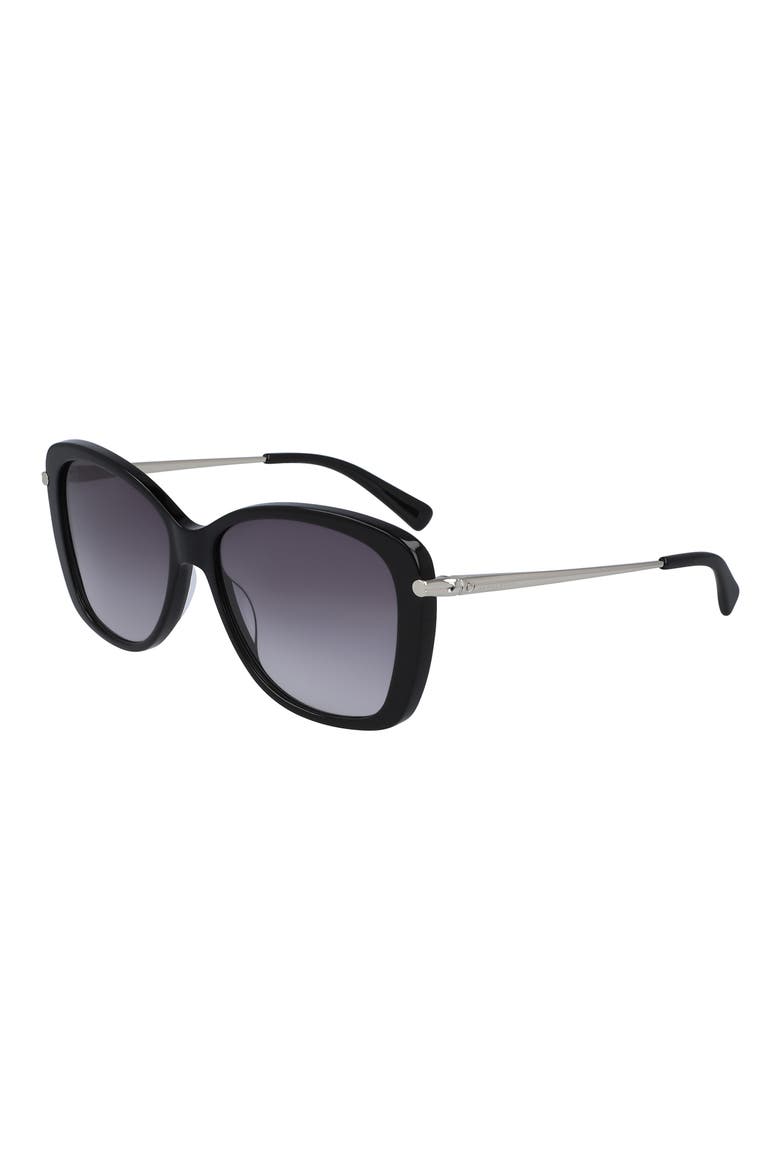 Butterfly Gradient Sunglasses, Alternate, color, EBONY