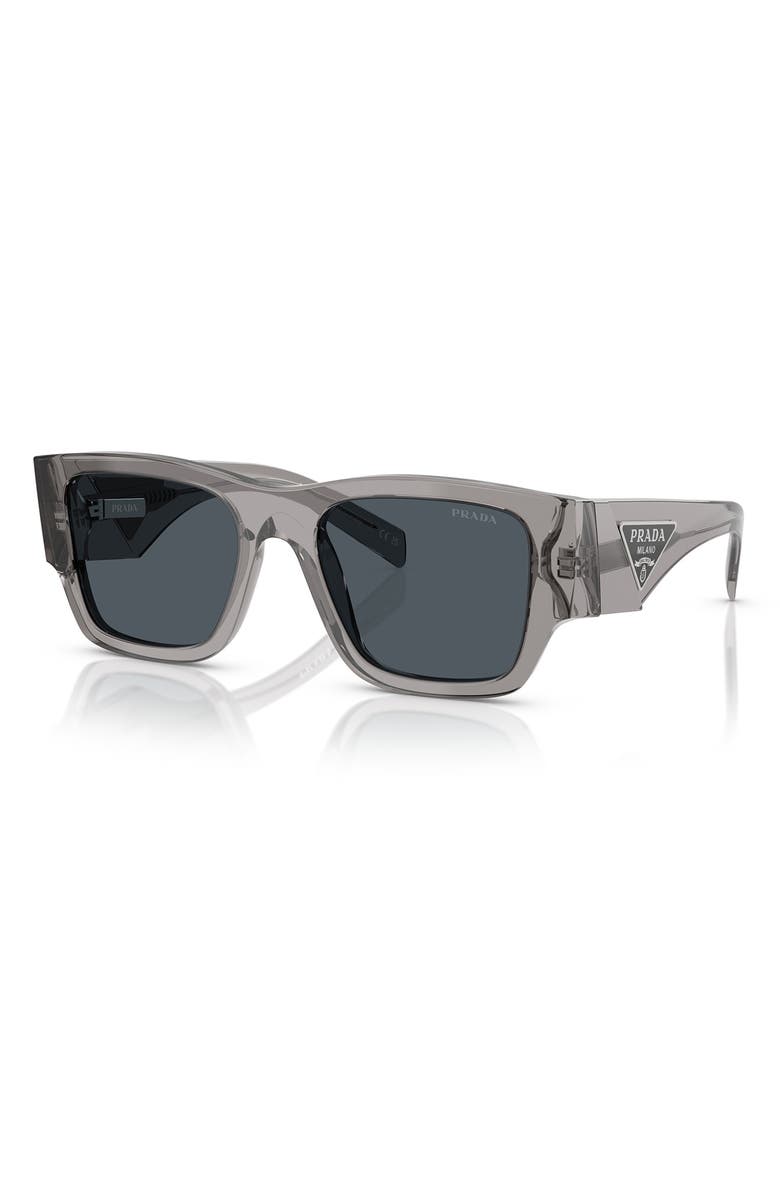 Prada 54mm Square Sunglasses, Alternate, color, Transparent Grey