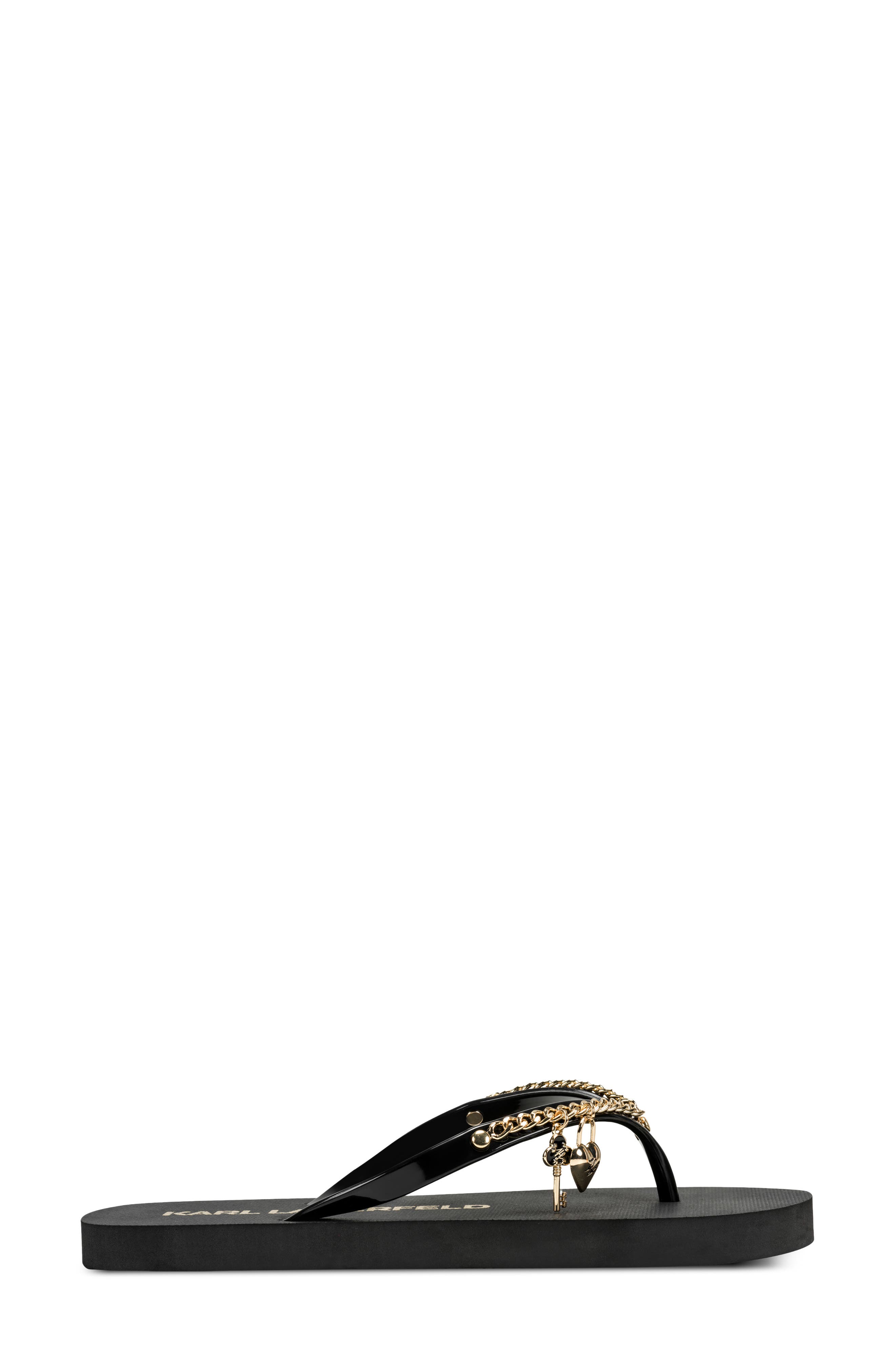 Zemira Chain Flip Flop, Alternate, color, BLACK