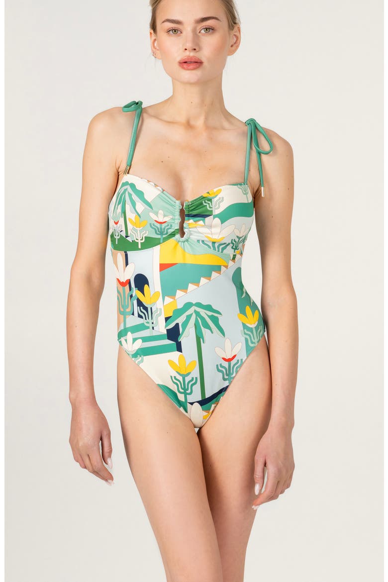 Spring Garden Reversible One Piece Swimsuit, Alternate, color, White