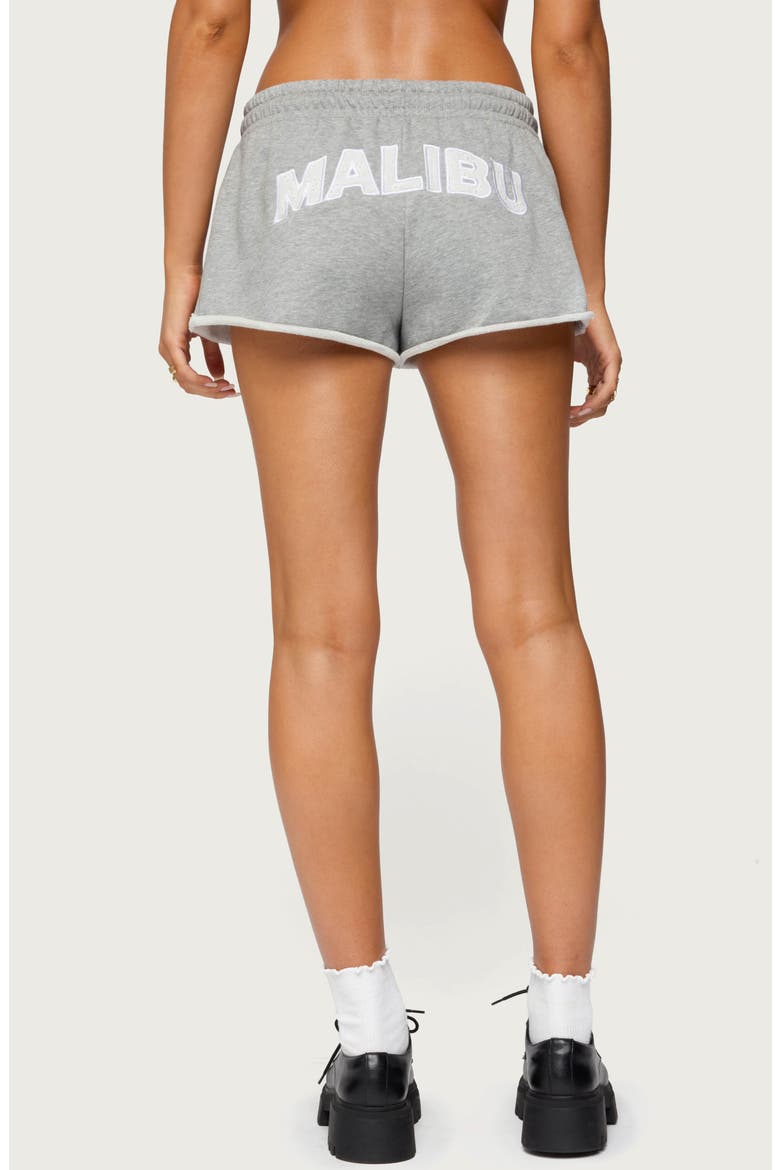 Malibu Embroidered Eyelet Sweat Shorts, Alternate, color, GRAY-MELANGE