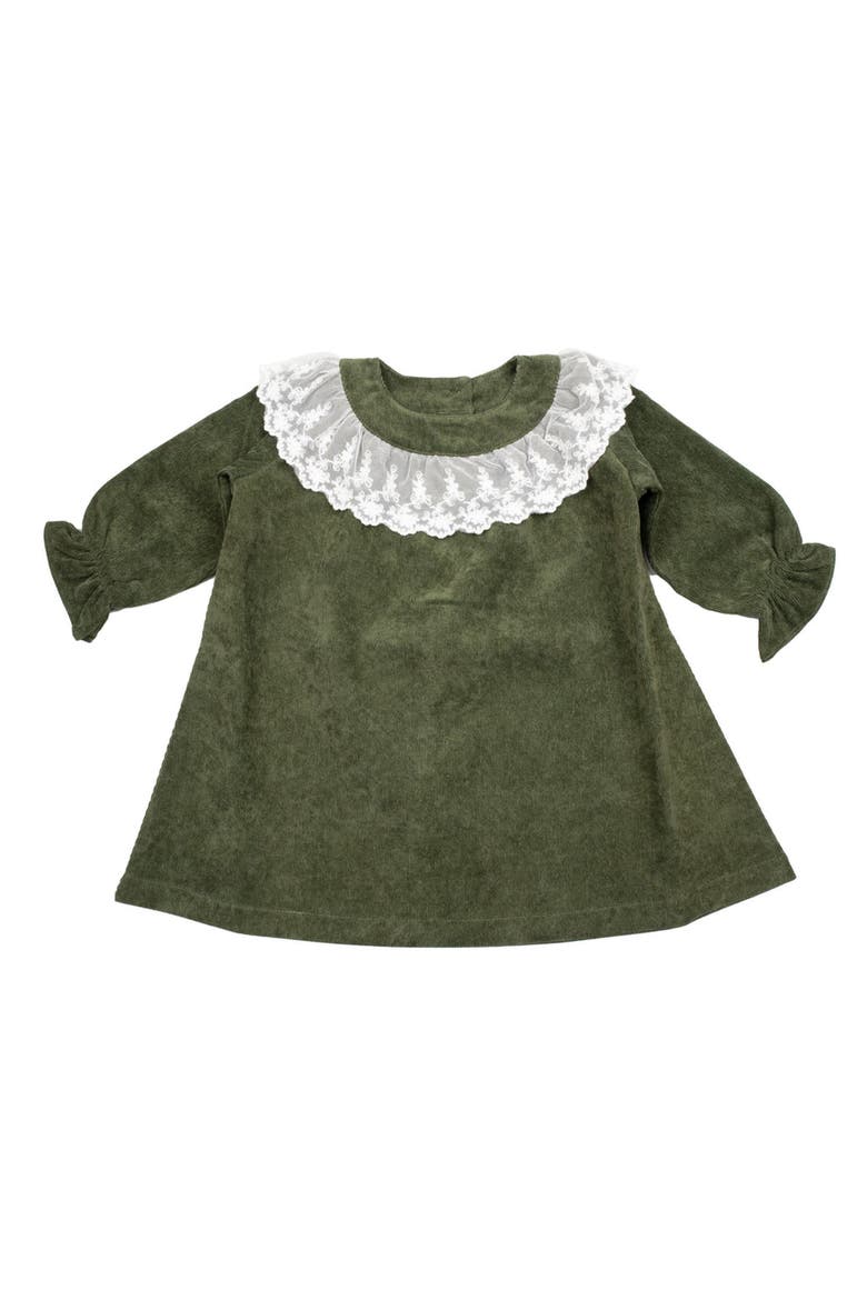 Lace Collar Dress, Main, color, Green