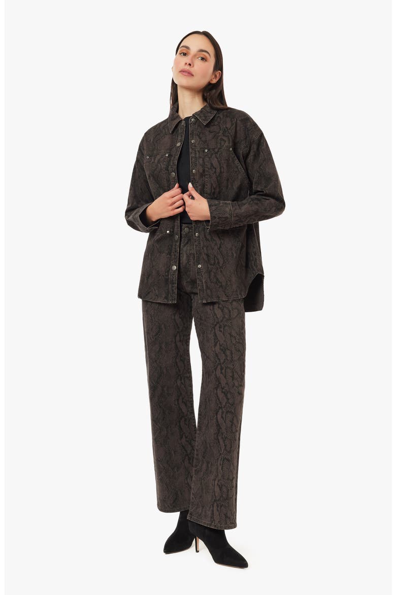 Blaine High Waist Straight Leg Jeans, Alternate, color, BROWN SNAKE PRINT