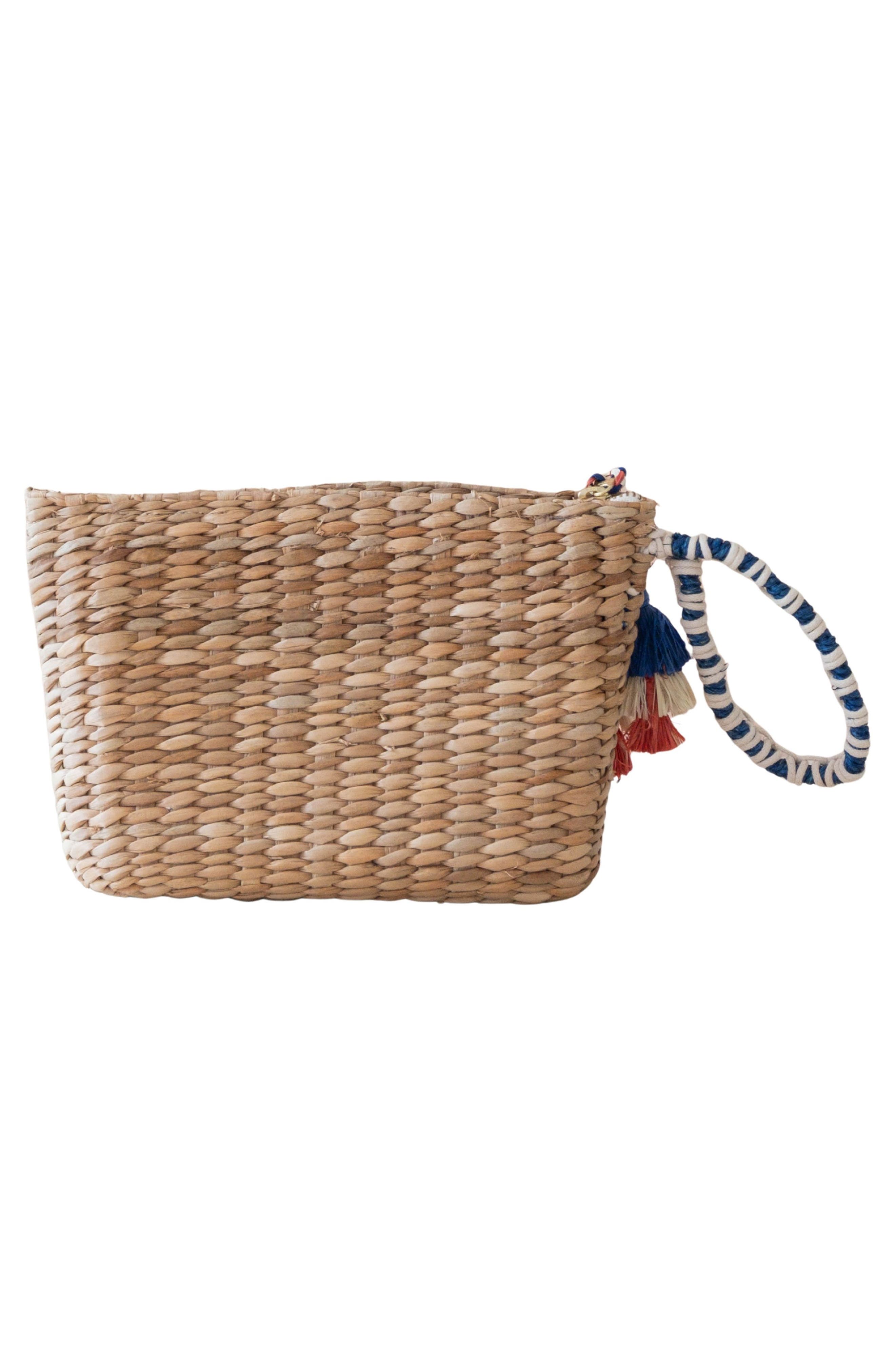 LIKHA Bonjour Embroidered Straw Pouch, Alternate, color, 