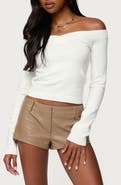 EDIKTED Leatrice Off the Shoulder Long Sleeve Knit Top