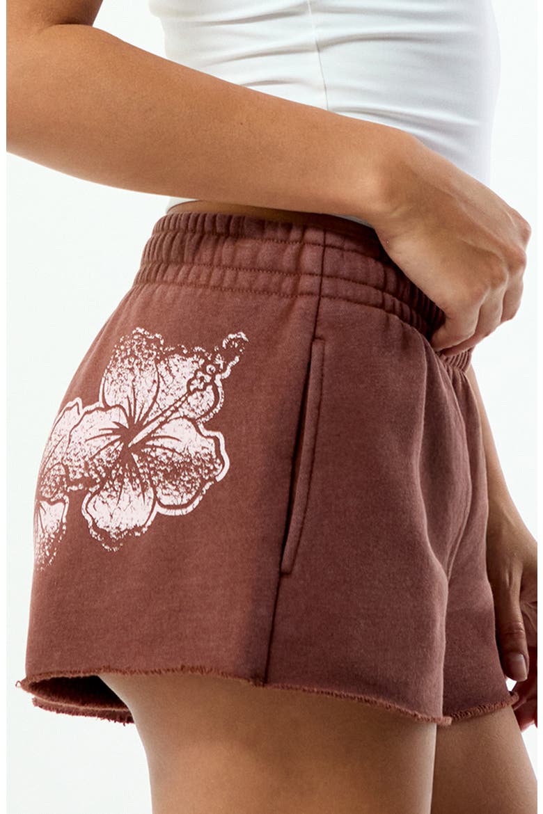 Hibiscus Core Micro Shorts, Alternate, color, BROWN