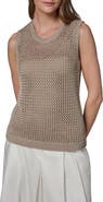 Donna Karan New York Metallic Open Stitch Sweater Tank