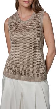 Donna Karan New York Metallic Open Stitch Sweater Tank