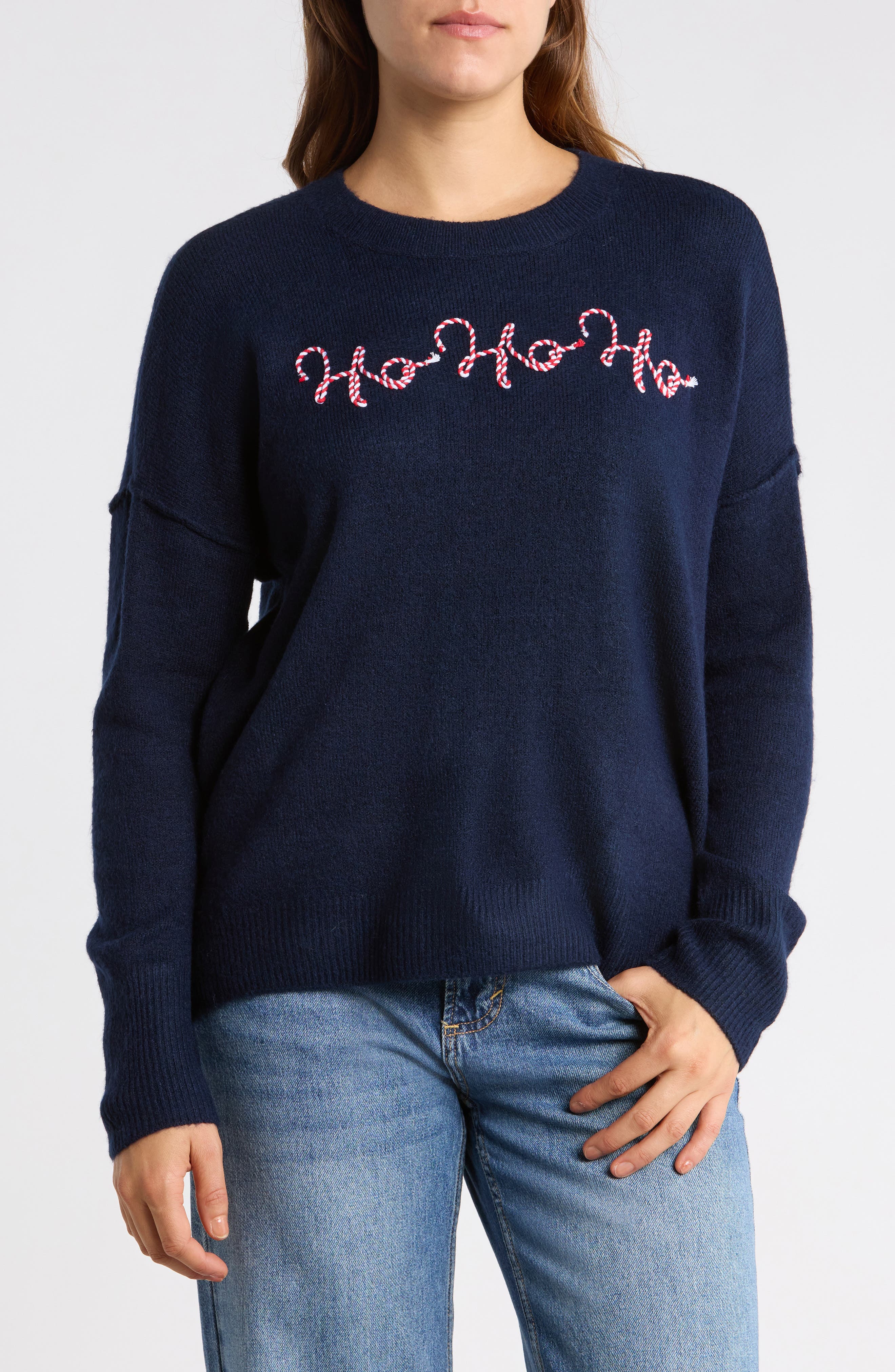 Holiday Candy Cane Stitch Sweater