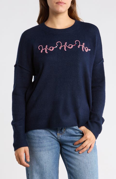 Holiday Candy Cane Stitch Sweater