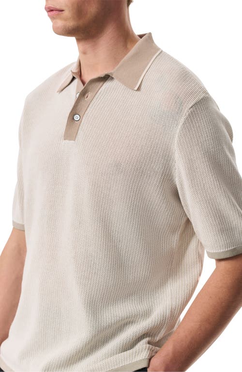 Rag & Bone Harvey Relaxed Polo In Light Beige