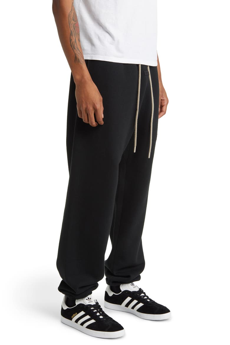 Relaxed Cotton Blend Drawstring Sweatpants, Alternate, color, JET BLACK