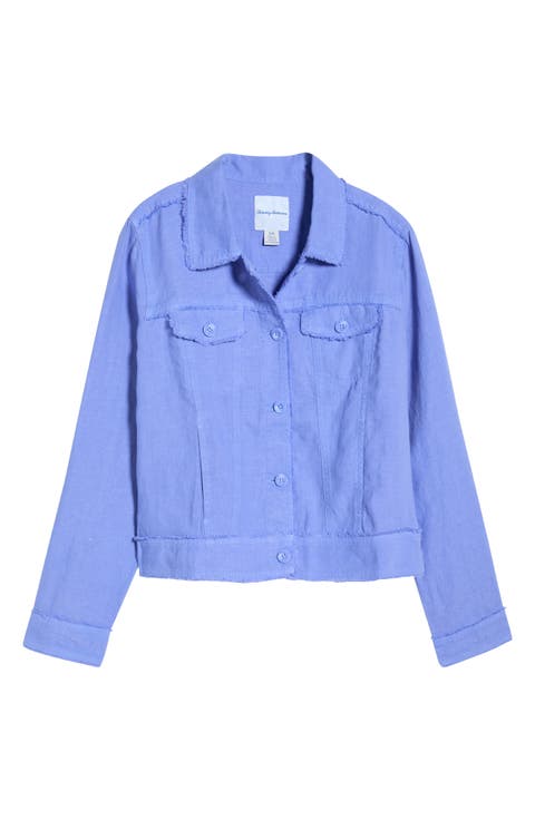 Two Palms Linen Raw Edge Jacket