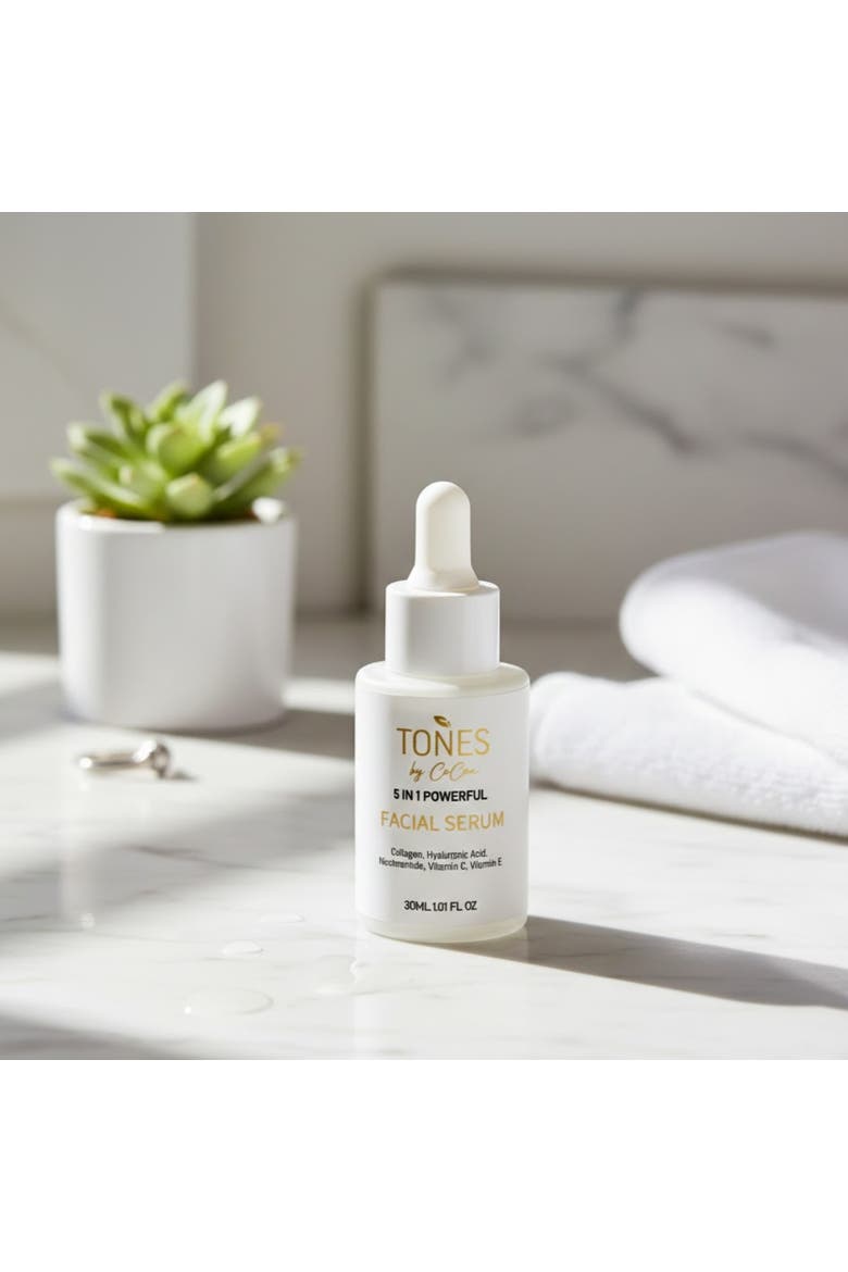 5 in 1 Powerful Collagen Facial Serum - Hydrating, Firming & Brightening 30ml, Alternate, color, with golden and black words