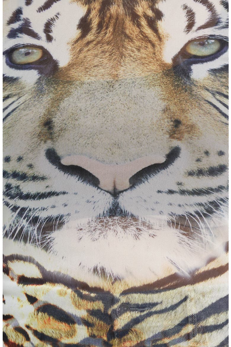 Zadie Semi Sheer Turtleneck, Alternate, color, WILD TIGER
