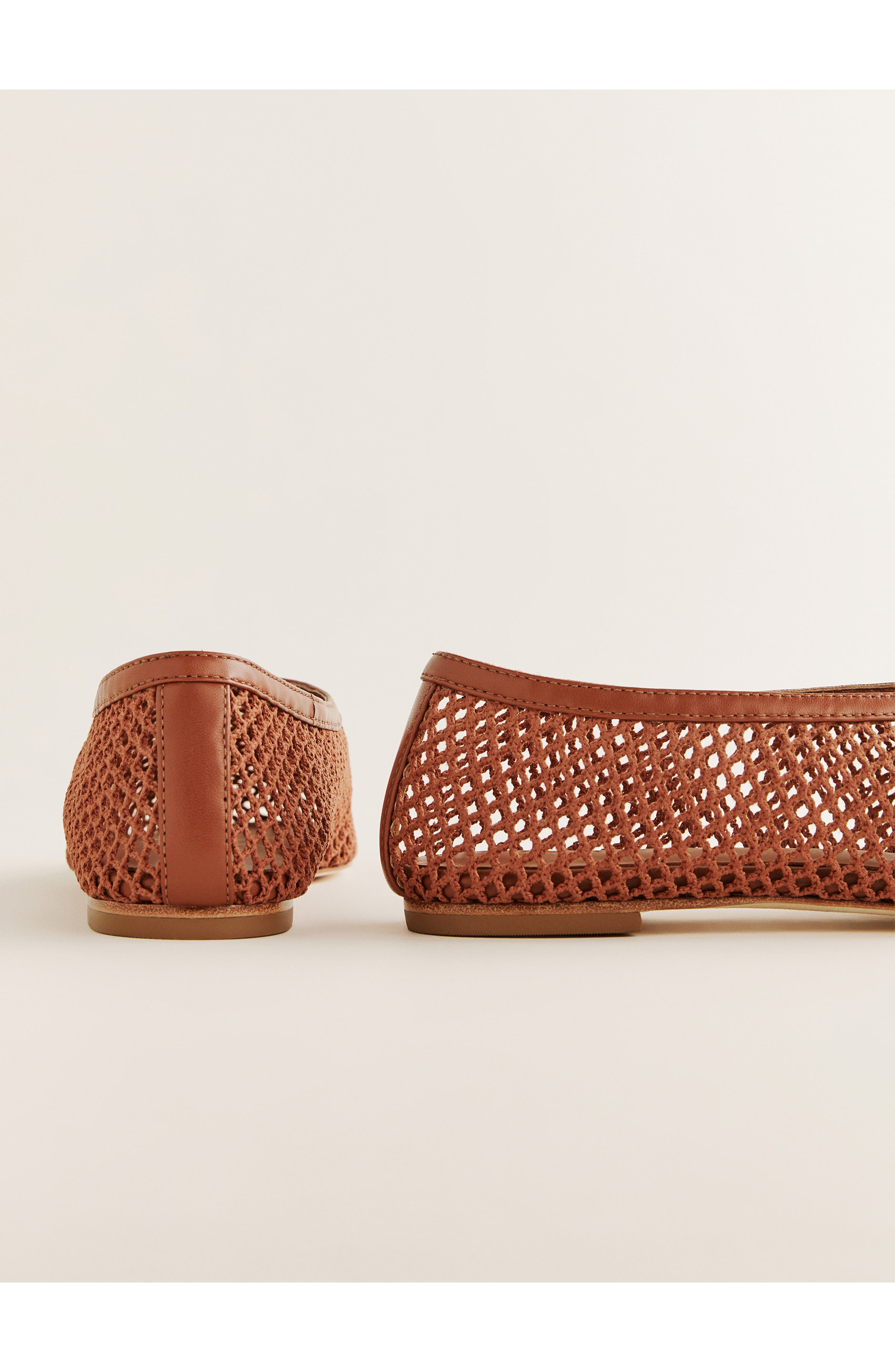 Britt Mesh Ballet Flat, Alternate, color, BROWN CROCHET