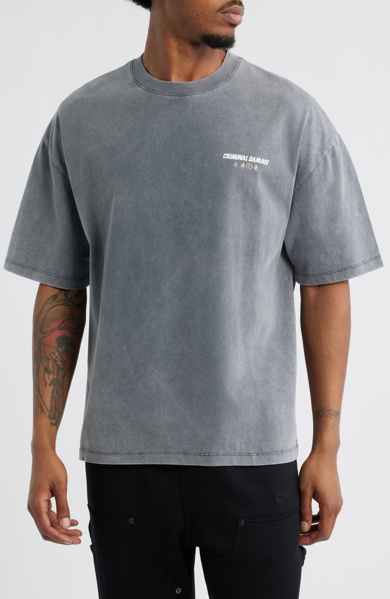 CRIMINAL DAMAGE Mythology Graphic T-Shirt, Main, color, Black