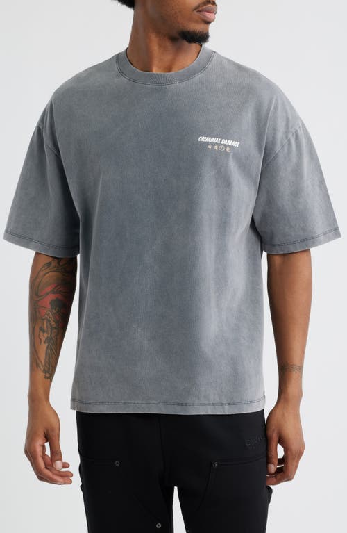 CRIMINAL DAMAGE Mythology Graphic T-Shirt in Black 