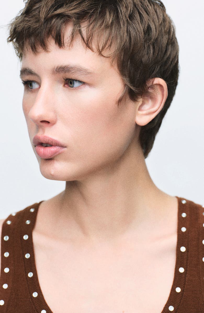 MANGO Grommet Accent Knit Tank, Alternate, color,