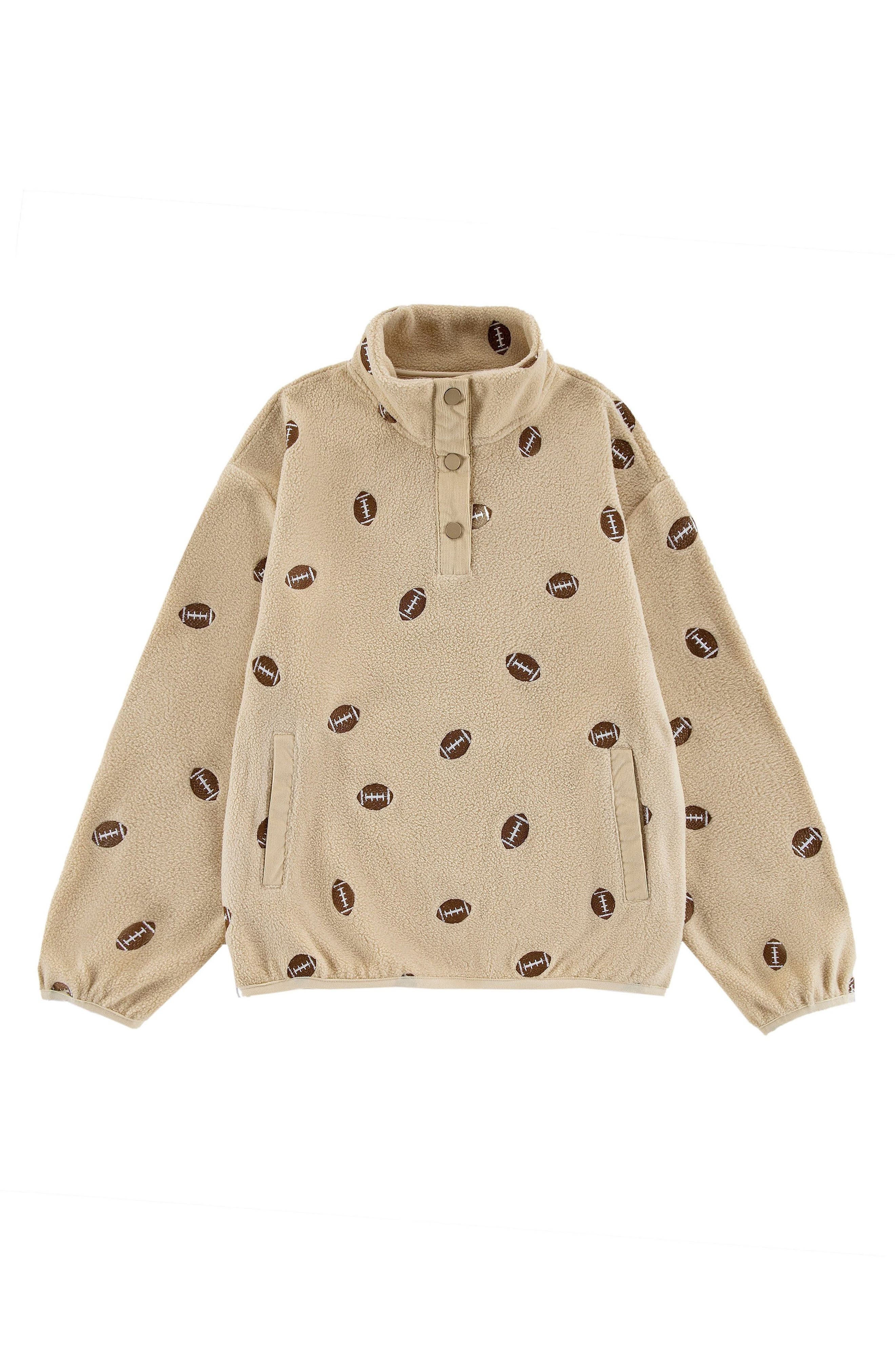 CALONIE Kids' Football Scramble Polar Fleece Pullover | Nordstrom