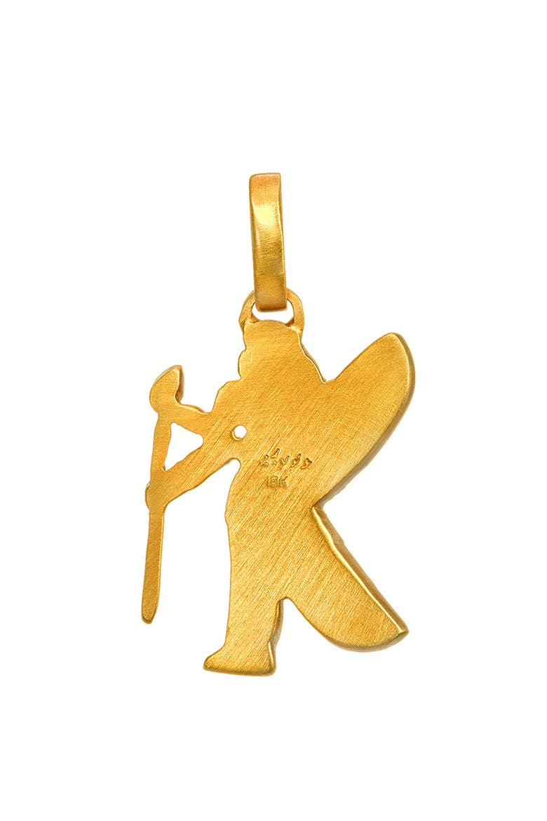 Dendera Zodiac Diamond Charm, Alternate, color, YELLOW GOLD/ VIRGO