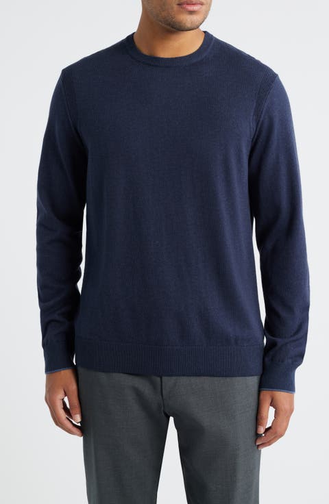 Grassi Crewneck Cotton & Cashmere Sweater
