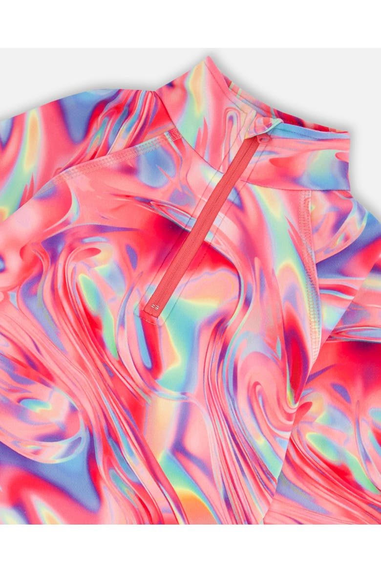 Little Girl's Two Piece Thermal Underwear Set Printed Marble, Alternate, color, Printed Marble