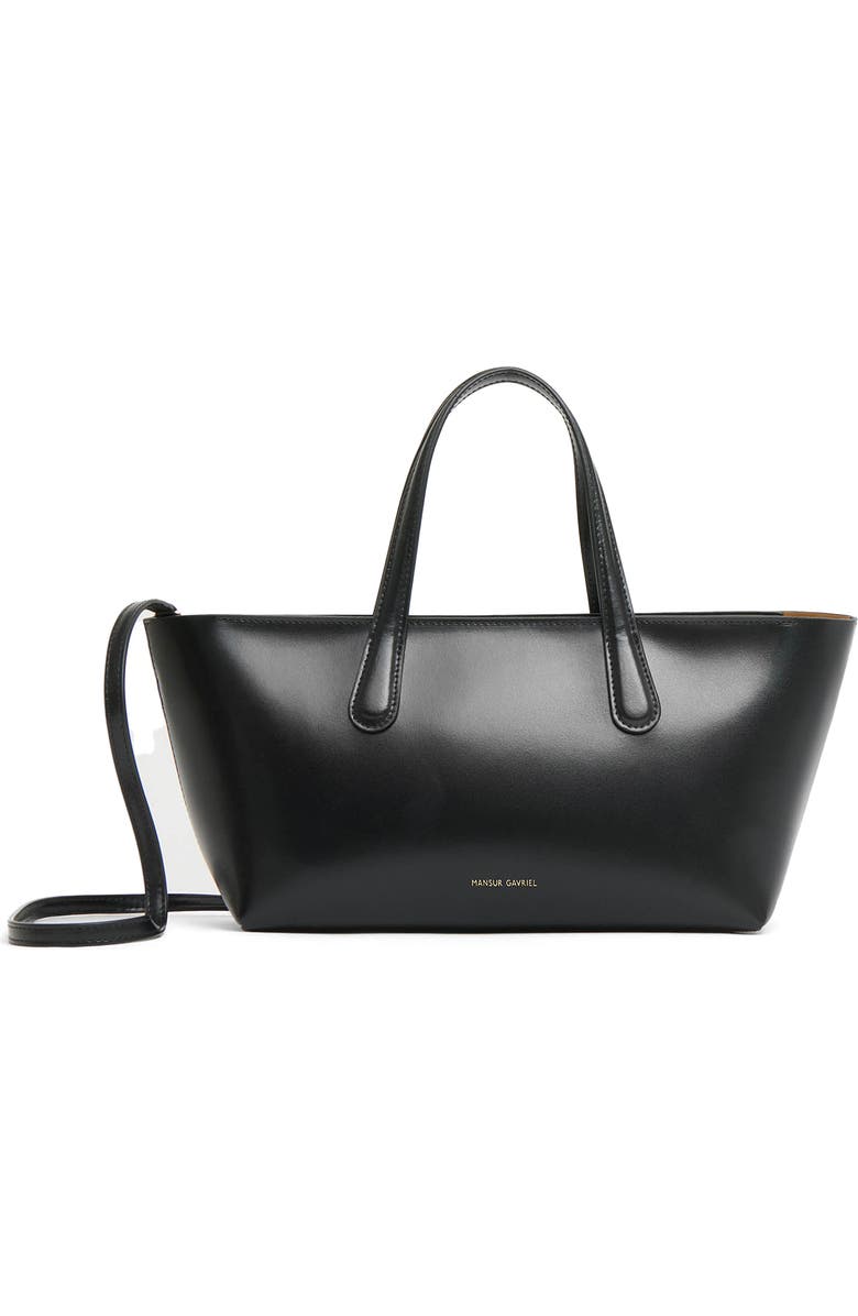 Mansur Gavriel Mini Everyday Leather Tote, Alternate, color, Black/ Caramel