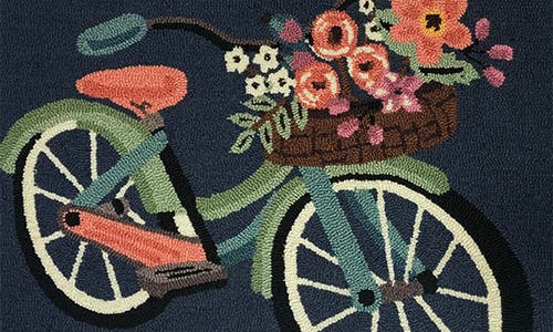 R16 Home Blossom Bike Accent Pillow In Indigo Multi