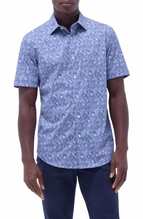 Bugatchi Miles OoohCotton® Floral Short Sleeve Button-Up Shirt