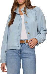 Sanctuary Puff Shoulder Denim Jacket