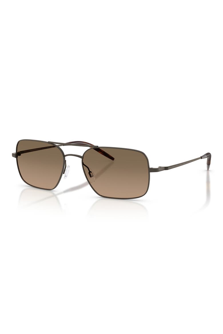 55mm Victory II Polarized Rectangular Sunglasses, Alternate, color, PEWTER / SANDSTONE