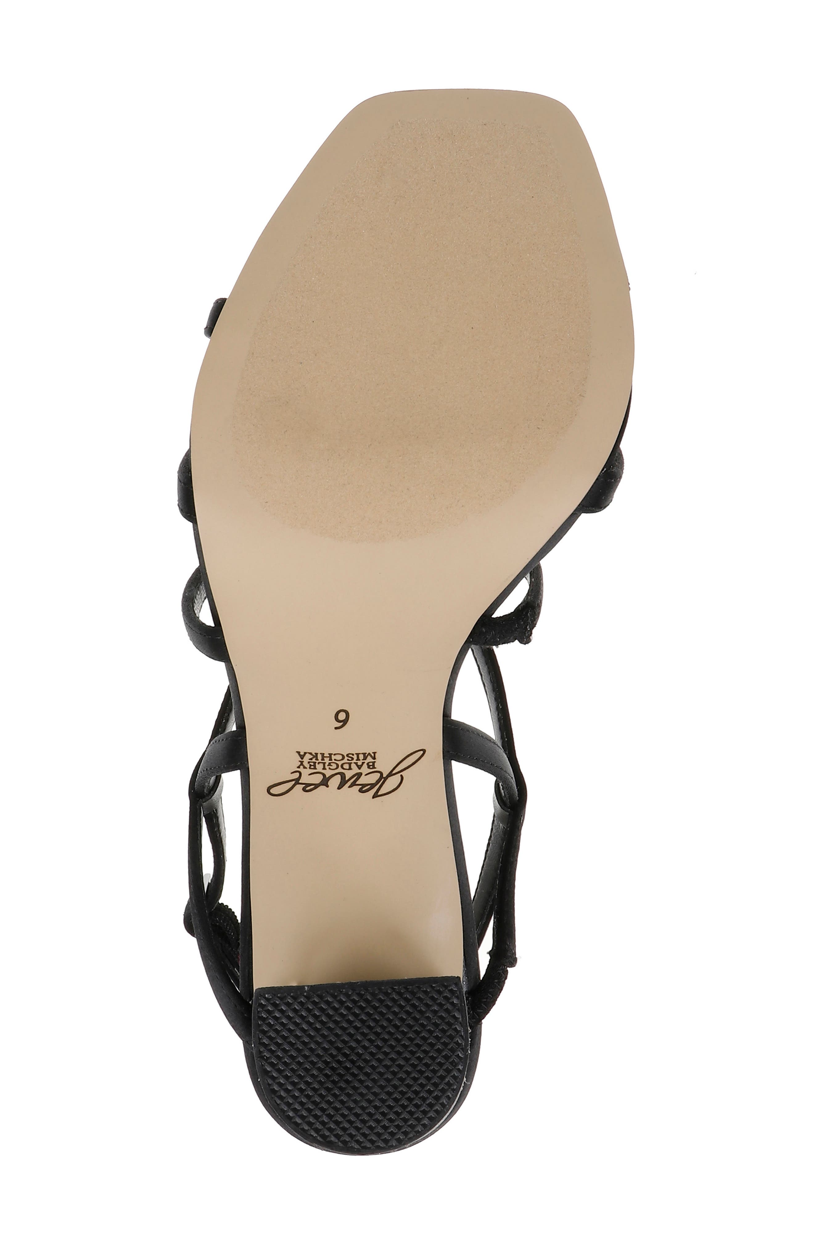 Jewel Badgley Mischka Eliza Strappy Slingback Sandal, Alternate, color, Black Satin