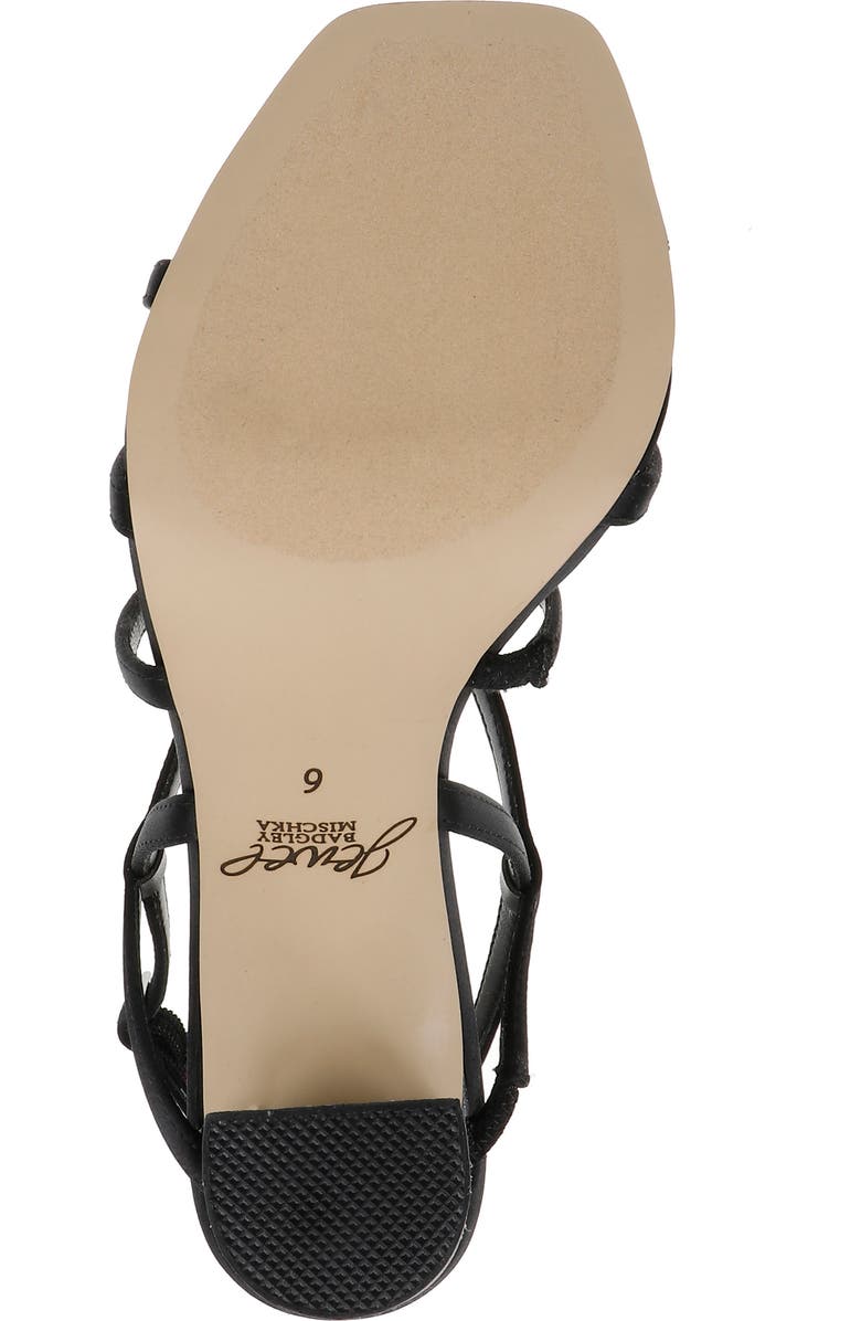 Jewel Badgley Mischka Eliza Strappy Slingback Sandal, Alternate, color, Black Satin