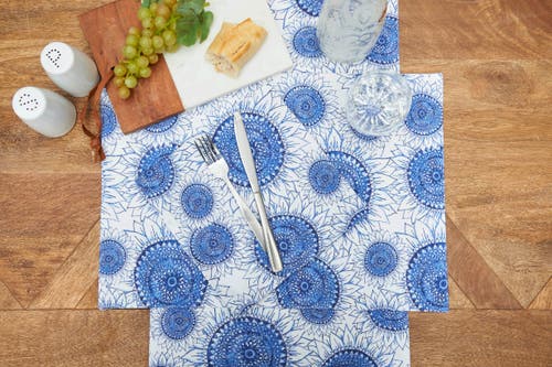 C & F Home C&f Home Blue Harvest Sunflower Table Runner 14" X 72" In Blue