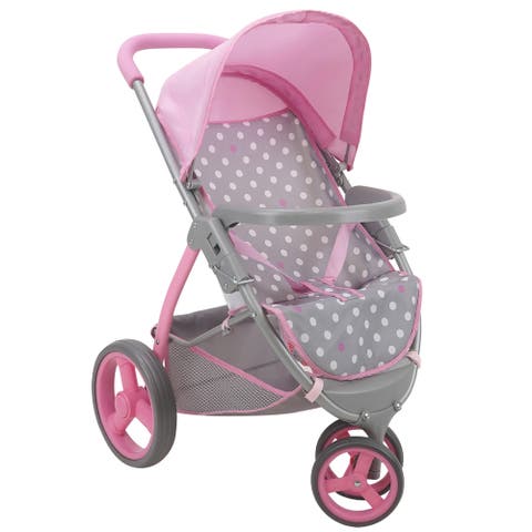 Cotton Candy Pink Doll Jogger Stroller, Fits Dolls Up to 24"