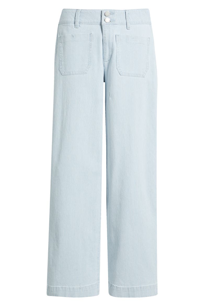 Emma Stripe Patch Pocket High Waist Wide Leg Jeans, Alternate, color, POWDER BLUE