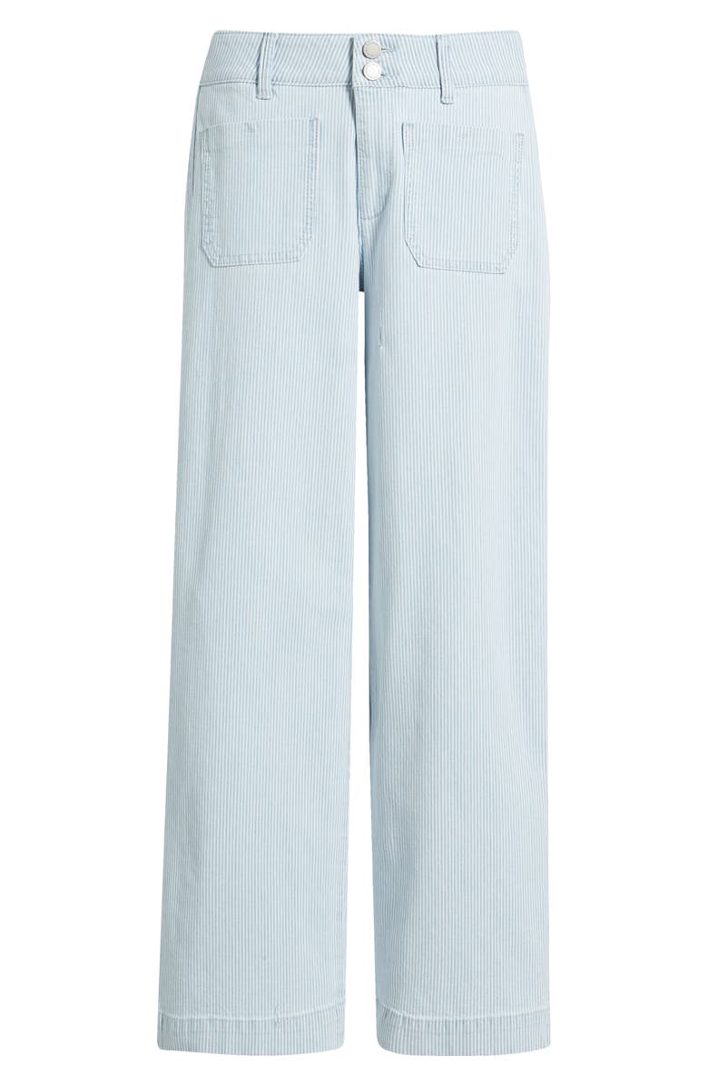Wit & Wisdom Emma Stripe Patch Pocket High Waist Wide Leg Jeans, Alternate, color,