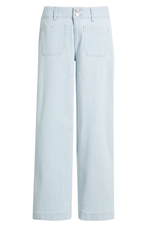 Wit & Wisdom Emma Stripe Patch Pocket High Waist Wide Leg Jeans In Powder Blue