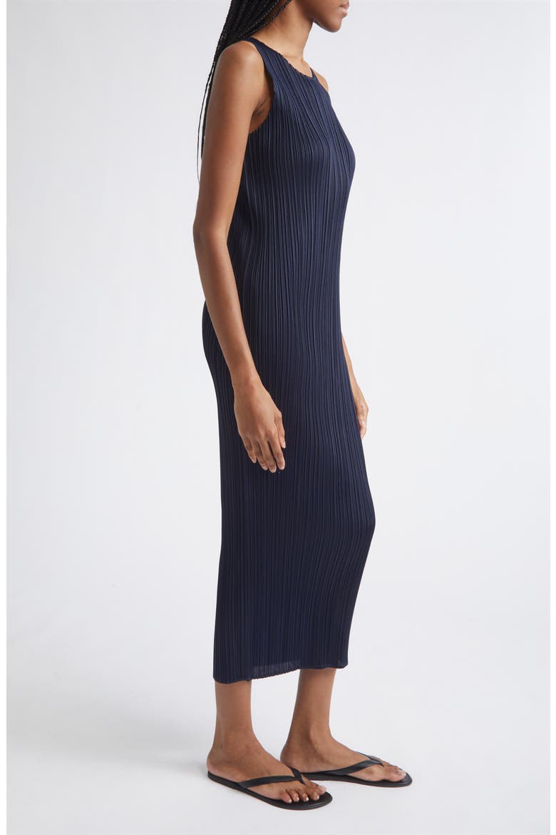 New Colorful Basics 4 Pleated Sleeveless Dress, Alternate, color, NAVY
