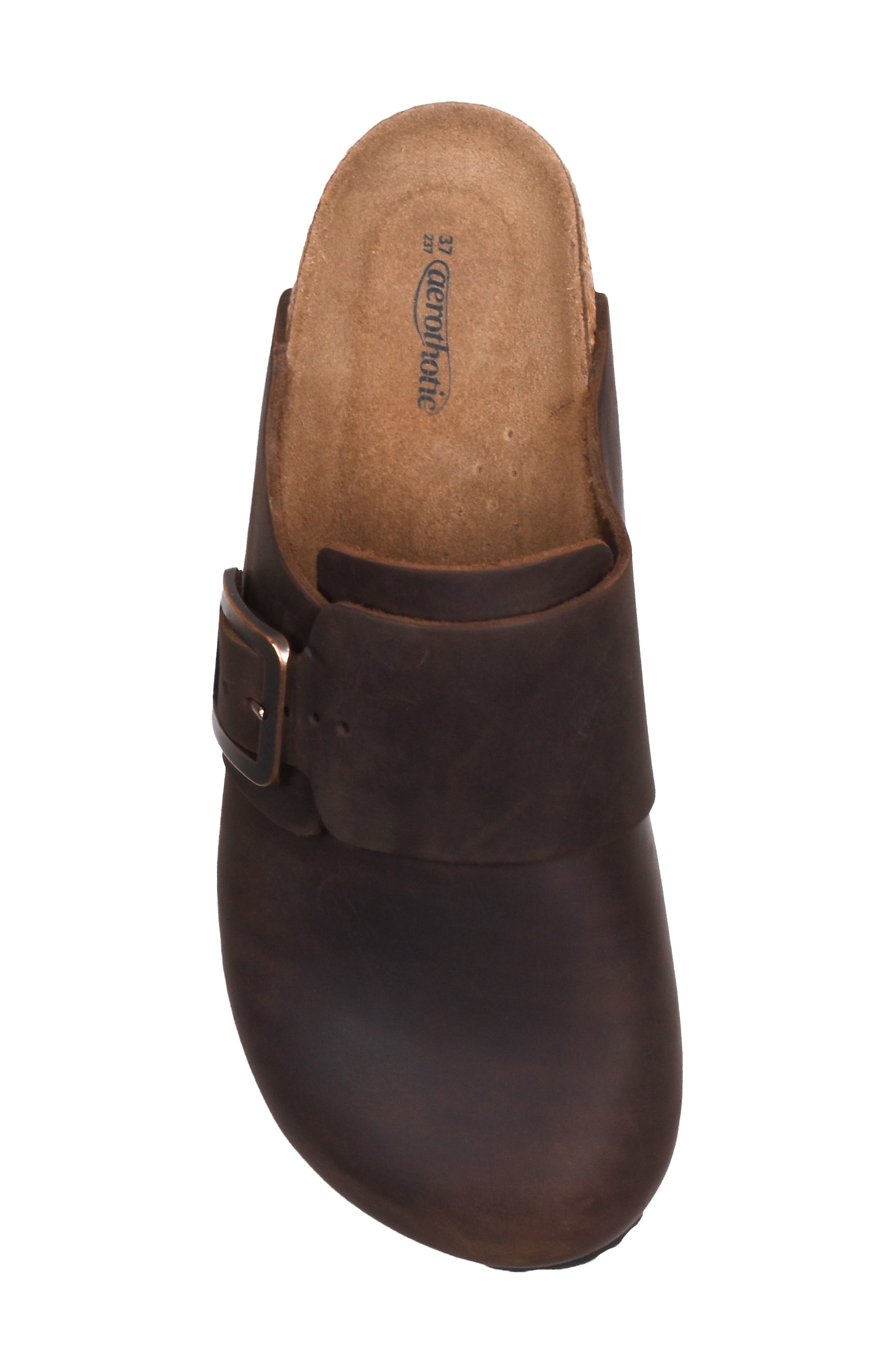 Dakota Leather Clog, Alternate, color, BROWN